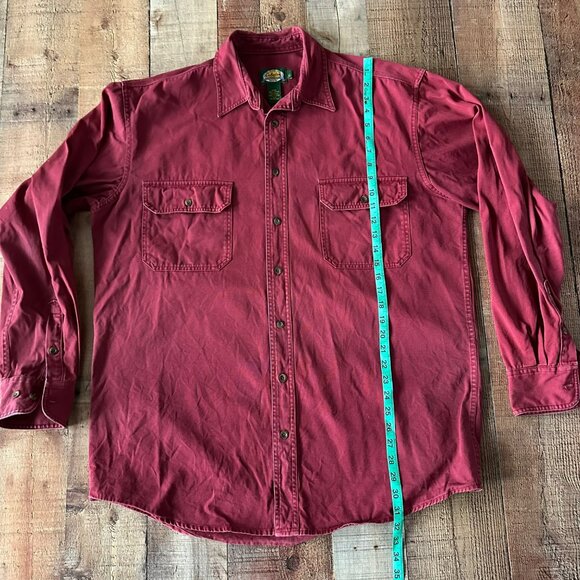 Cabela's Men's Size Large Maroon Long Sleeve Button Up - Picture 3 of 6
